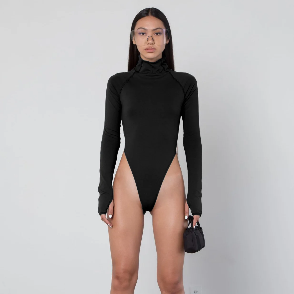 European and American fashion high collar slim triangle onesie European and American fashion high collar slim triangle onesie