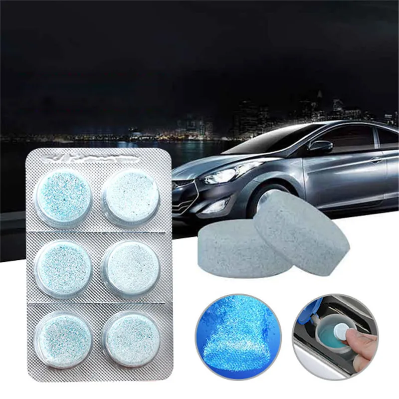 

6pcs = 24L Car Windshield Glass Washer Cleaner Compact Effervescent Windscreen Cleaning Rinse Block Vehicle Windshield Cleaner