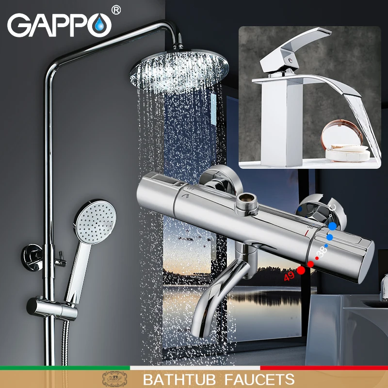 

GAPPO Bathtub Faucets mixer tap bathroom thermostat faucet waterfall wall mount basin faucet thermostatic shower mixer griferia
