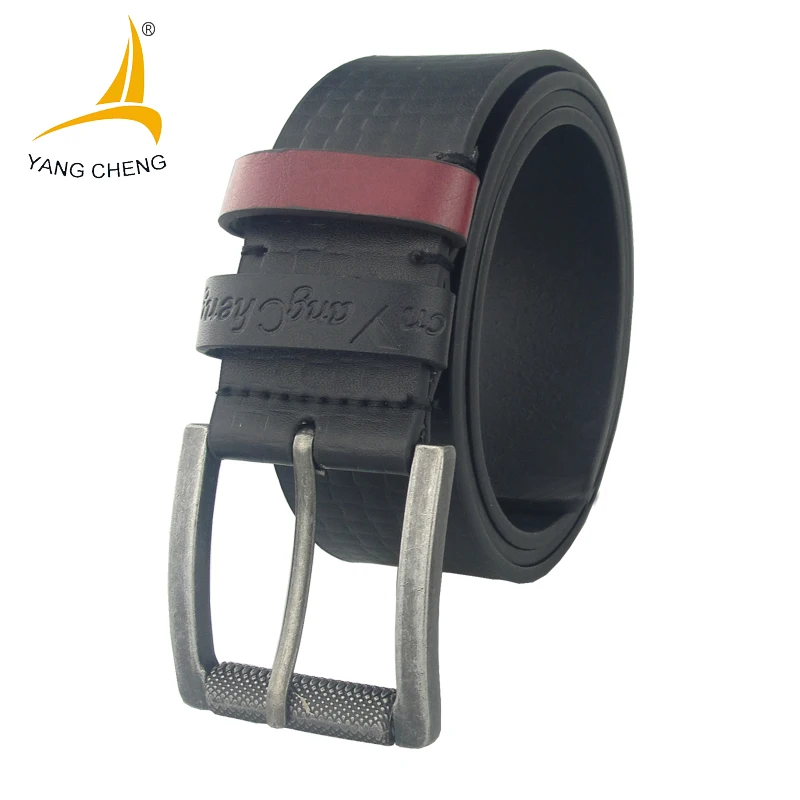 

[CNYANGCHENG]embossing leather belt roller buckle 4cm wide men belt casual leather belt 2017 fashion design jeans belt
