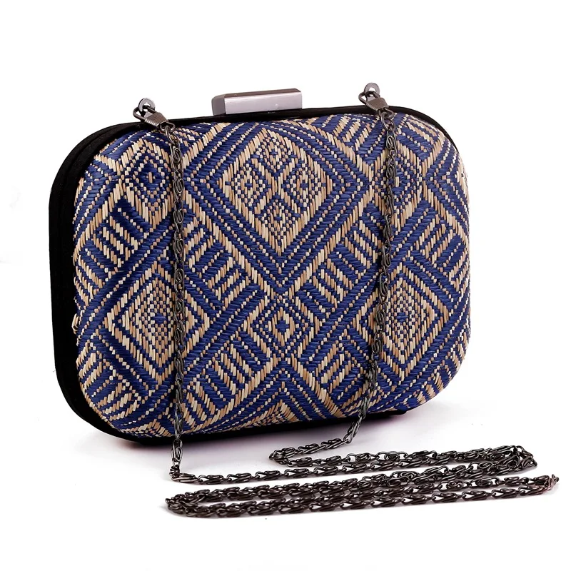 

Vintage Knitting Weave New 2016 Women Fashion Clutch Straw Evening Bag Girls Chain Shoulder Bag Female Messenger Bag Coin Purse