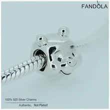 Милый медведь из мультфильма бусина стерлингового серебра 925 животного Шарм для изготовления ювелирных изделий Подходит бренд браслеты продвижение