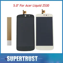 1 шт./лот 5," для acer Liquid Z530 ЖК-дисплей+ кодирующий преобразователь сенсорного экрана в сборе высококачественный черно-белый цвет с лентой