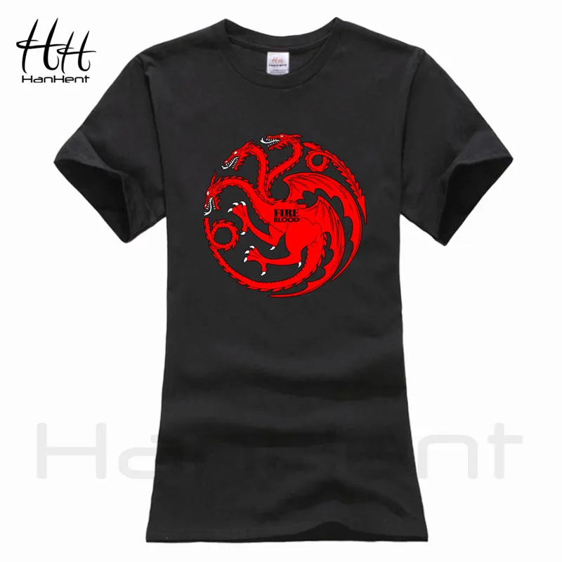 HanHent Targaryen футболки с рисунком дракона женские хлопковые короткие футболки Игра престолов модная футболка Сексуальная Повседневная одежда TB0442