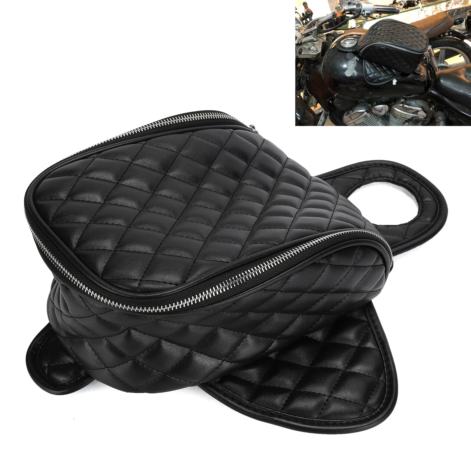 

NEVERLAND Universal Motorcycle Tank Bag Black Oil Fuel Tank Bag Multifunctional Motorcycle Accessories