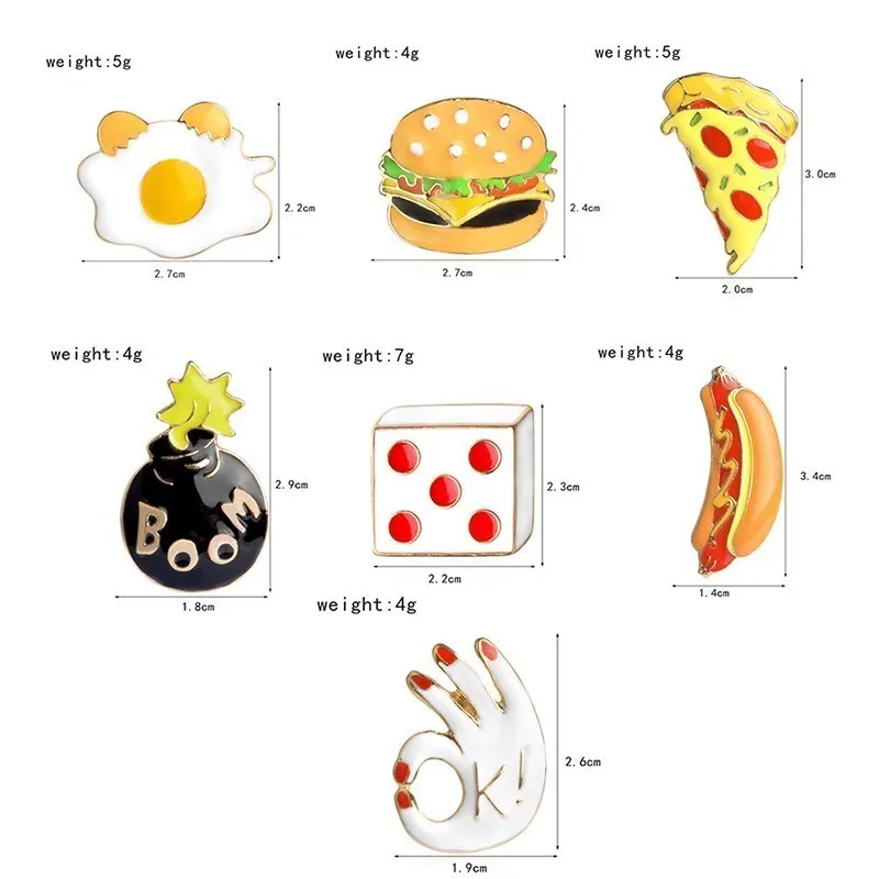 Высококачественная Красивая мультяшная творческая пища, гамбургер, яйцо, хот-дог, пицца, кости, быстрые значки с продуктами питания