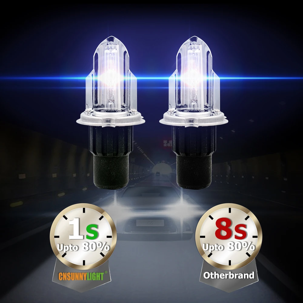 CNSUNNYLIGHT Быстрый старт 55 Вт H4 Hi/Lo H4-3 9003 HB2 HID ксеноновая фара высокая/низкая 4300 К 6000 К 8000 К супер яркая Автомобильная фара