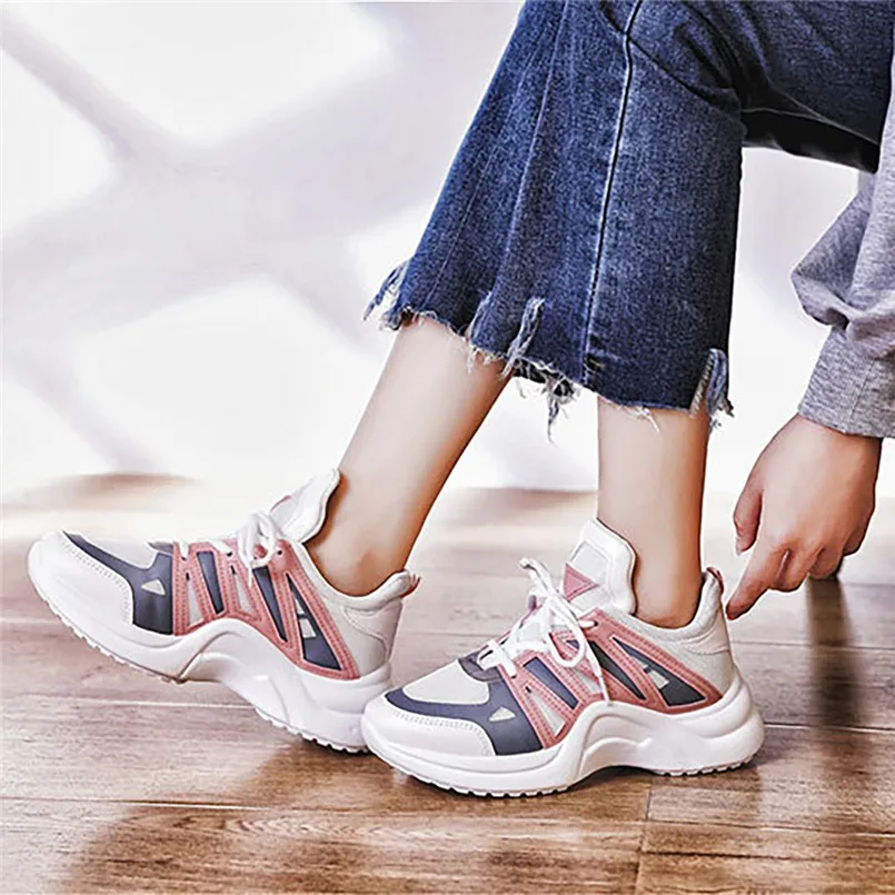 Women's casual sports shoes mesh breathable ladies shoes fashion sports shoes with soft high comfort shoes for female 40J17 (10)