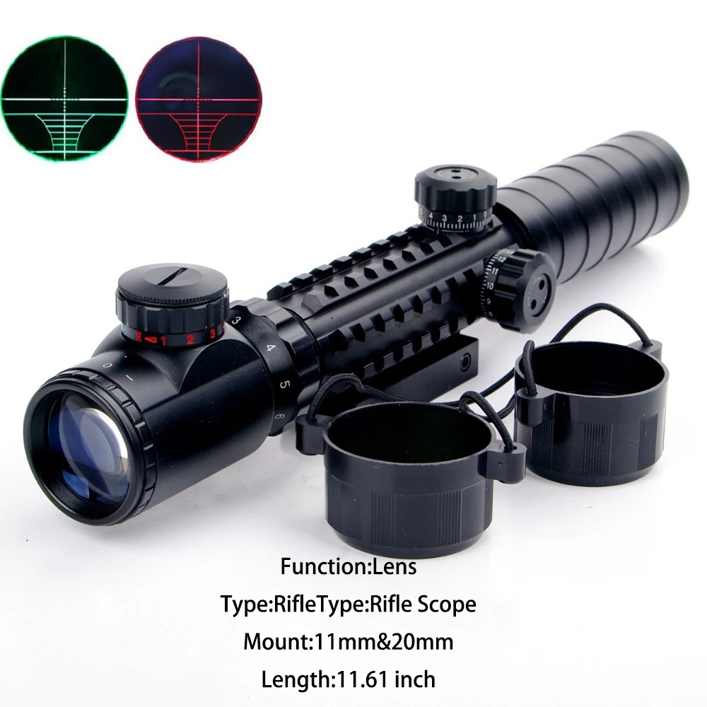 

High Quality 3-9x32EG Riflescope Red Green Illuminated Sniper Rangefinder Reticle Shotgun Air Hunting Rifle Scope with LensCover