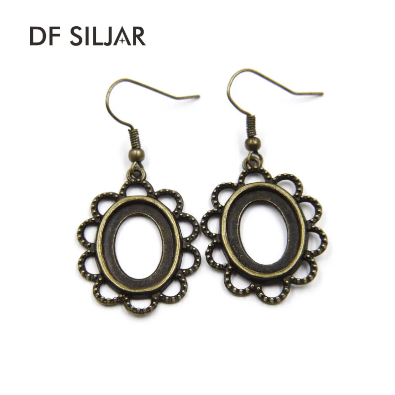 20pc 13*18mm Vintage Bronze Oval Cabochons Setting Earring Base Blank