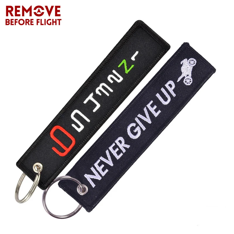 

Remove Before Flight Keychain 6 5 4 3 2 N 1 Launch Keychain for Motorcycles Key Tag Never Give Up Embroidery Happiness Keychain