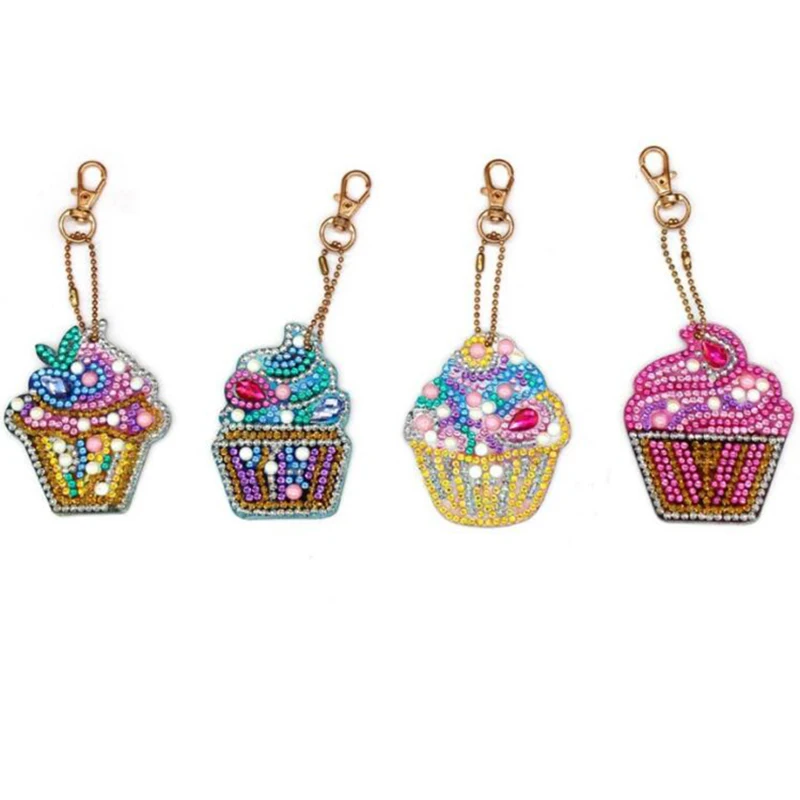 

DIY Special Shaped Diamond Painting Keychain Kits Diamond Painting Ice cream Fruit animal Cartoon Cross Stitch Key Ring BG76
