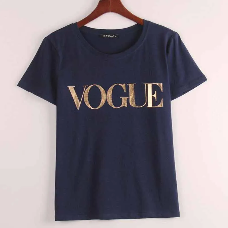 4Colors S 4XL Fashion Brand T Shirt Women VOGUE Printed T shirt Women