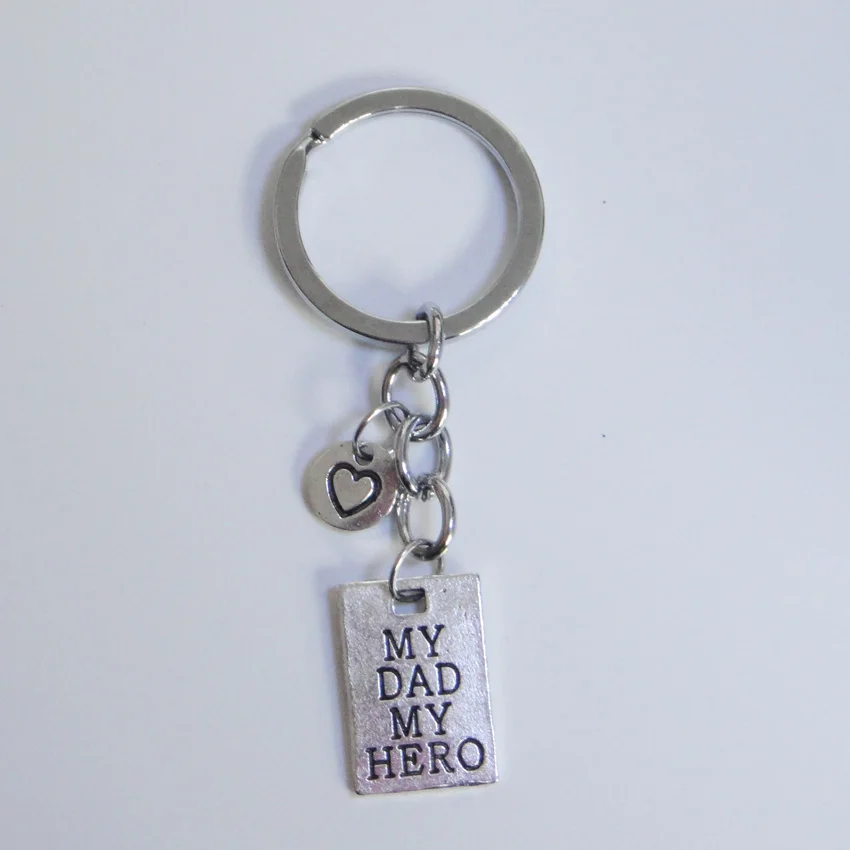 My Dad My Hero Charm Keychain Daddy Father Gifts Of Family Jewelry