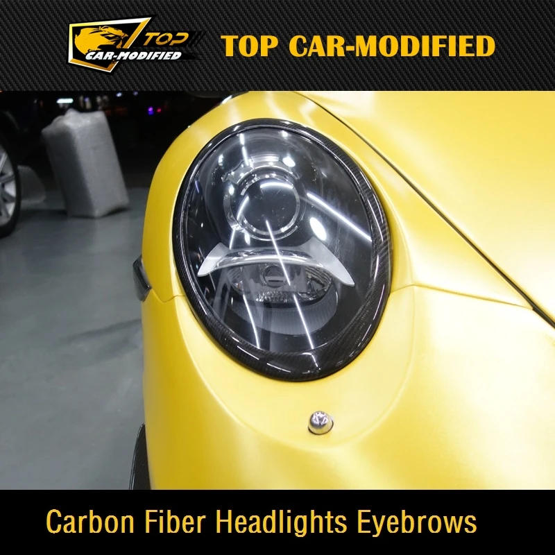 

Free shipping 100% Real Carbon Fiber Headlights Eyebrows Eyelids For Porsche 911 997