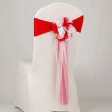 Новинка, 25 шт./партия, Свадебная вечеринка, кружевная ткань, стул, пояс, торжественные мероприятия, Банкетный Декор, муслиновое кресло, повязка-лента, красный/синий/белый