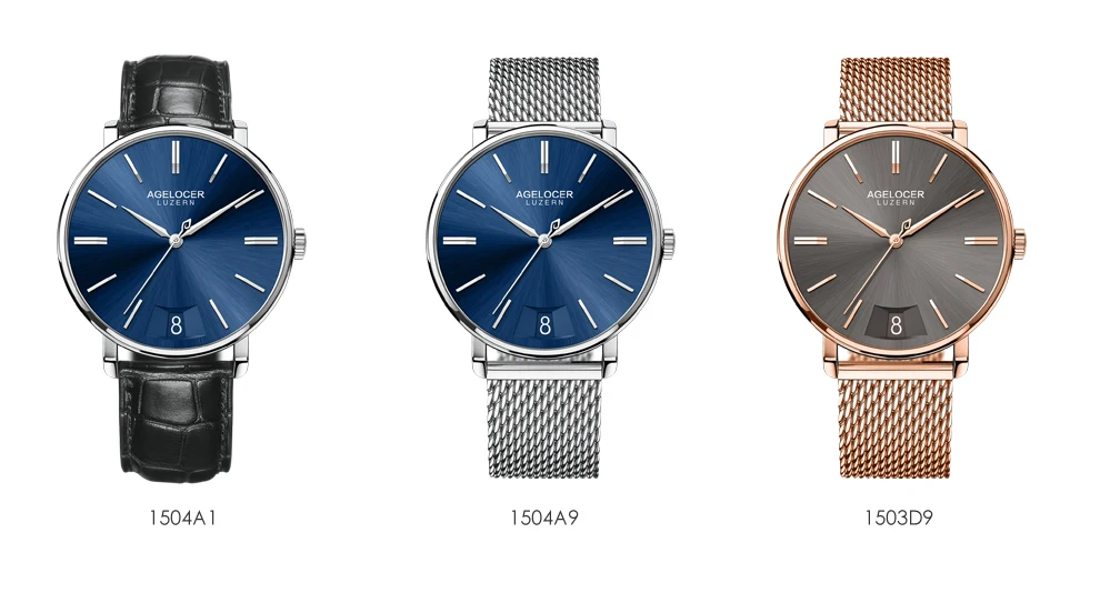 AGELOCER новые Lucerne швейцарские часы Мужские кварцевые часы кожа большой календарь Мода dw коллекция сапфировые часы мужские 40 мм подарок