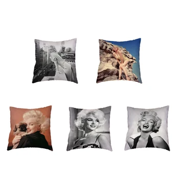 

Sexy Marilyn Monroe Cushion Cover Polyester Peach Skin Materials Ms. Car Seat Home Sofa Bedroom Bedding Decoration Pillowcase