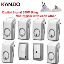 Набор колокольчиков с 2 излучателями+ 6 приемник беспроводной дверной звонок Водонепроницаемый 380 метр дверной звонок 48 мелодий дверной звонок цифровое сигнальное кольцо