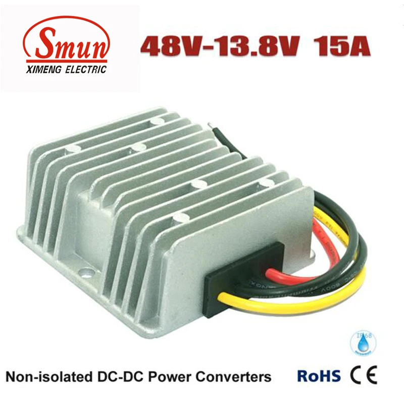

48VDC TO 13.8VDC 15A 207W DC DC Buck Converter With IP68 Waterproof