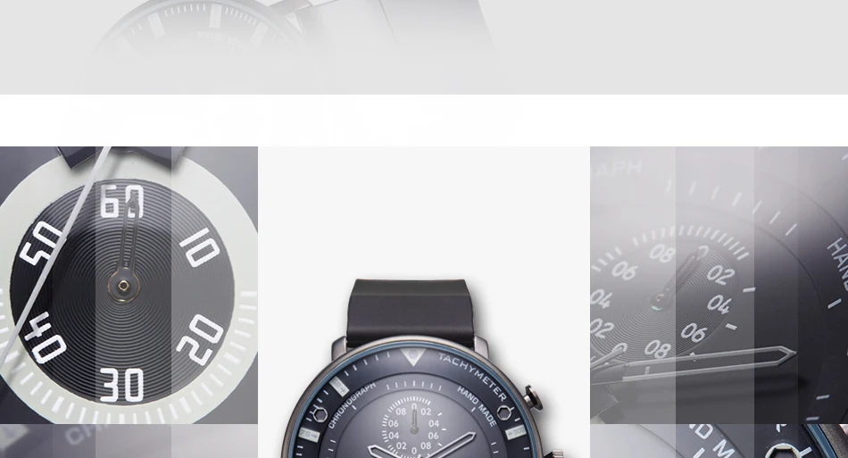 SINOBI Мужские часы с хронографом, Топ бренд, Роскошные ультра тонкие большие черные часы, водонепроницаемые резиновые спортивные мужские кварцевые наручные часы