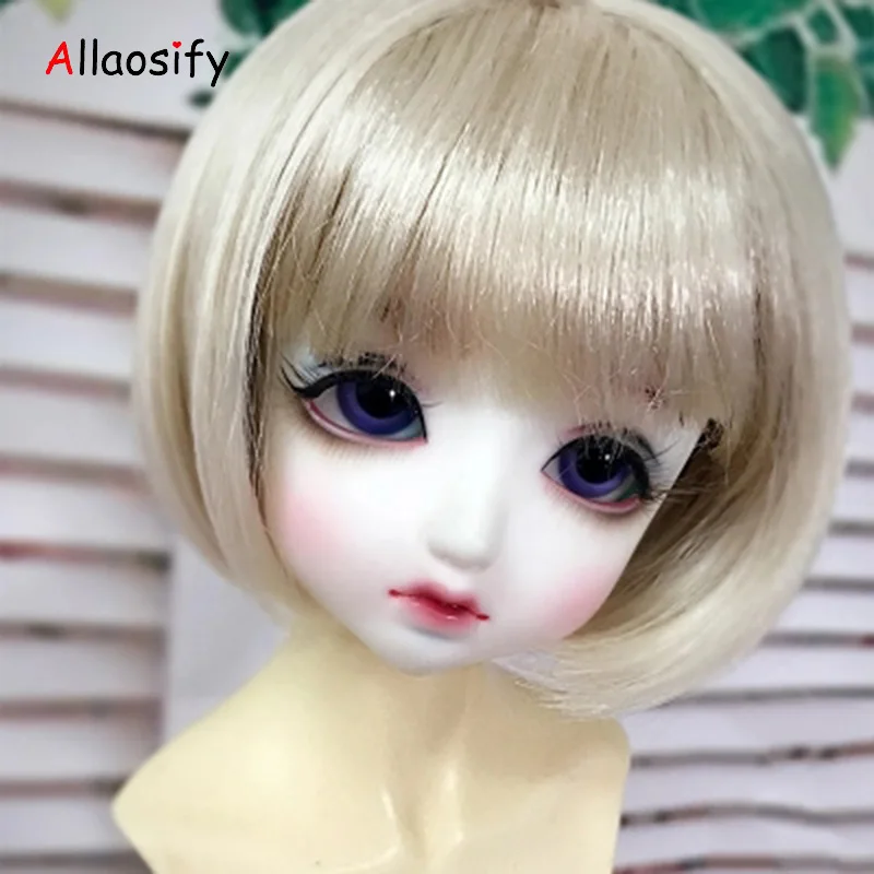 Парик Allaosify 1/3 1/41/6Bjd высокотемпературный в форме гриба студенческом стиле прямые