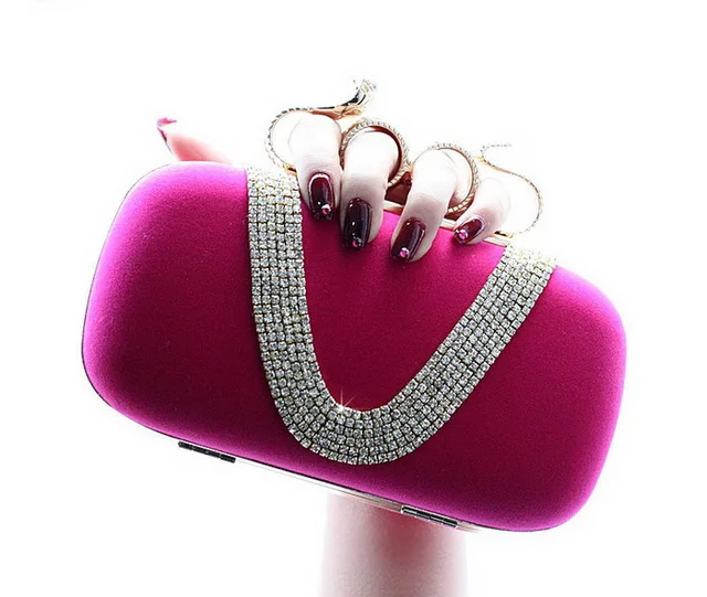 2019 Four Fingers Rings Clutch Bag Lady's Clutches Skull Purse diamond