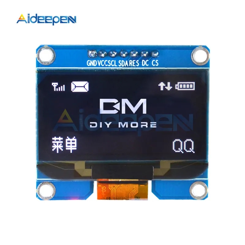 SPD0301 7PIN 1,54 дюймовый OLED дисплей модуль 128x64 IIC IEC SPI интерфейс 3,3-5 в белый/синий/желтый OLED экран доска для Arduino - Цвет: White