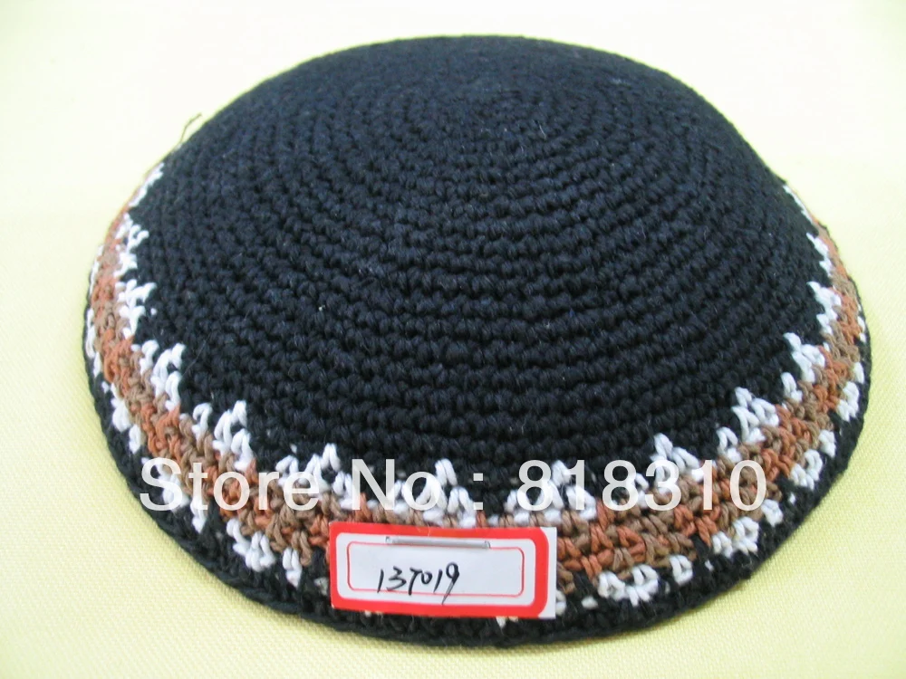 16-17 см Высокое качество ручной работы вязаный YARMULKE KIPPAH