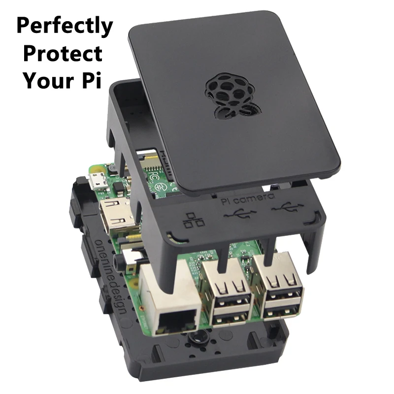 Raspberry Pi 3 Model B ABS Чехол черный белый прозрачный пластиковый корпус для + Pi3 3B