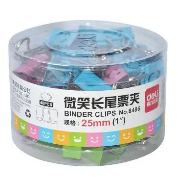 Мультфильм смайлик Уход за кожей лица binder clips19mm(40 шт./компл.) 25 мм(48 шт./компл.) женские Кошельки клип офис зажим железо Зажимы ласточкин хвост Зажим - Цвет: 48pcs  8486 25mm