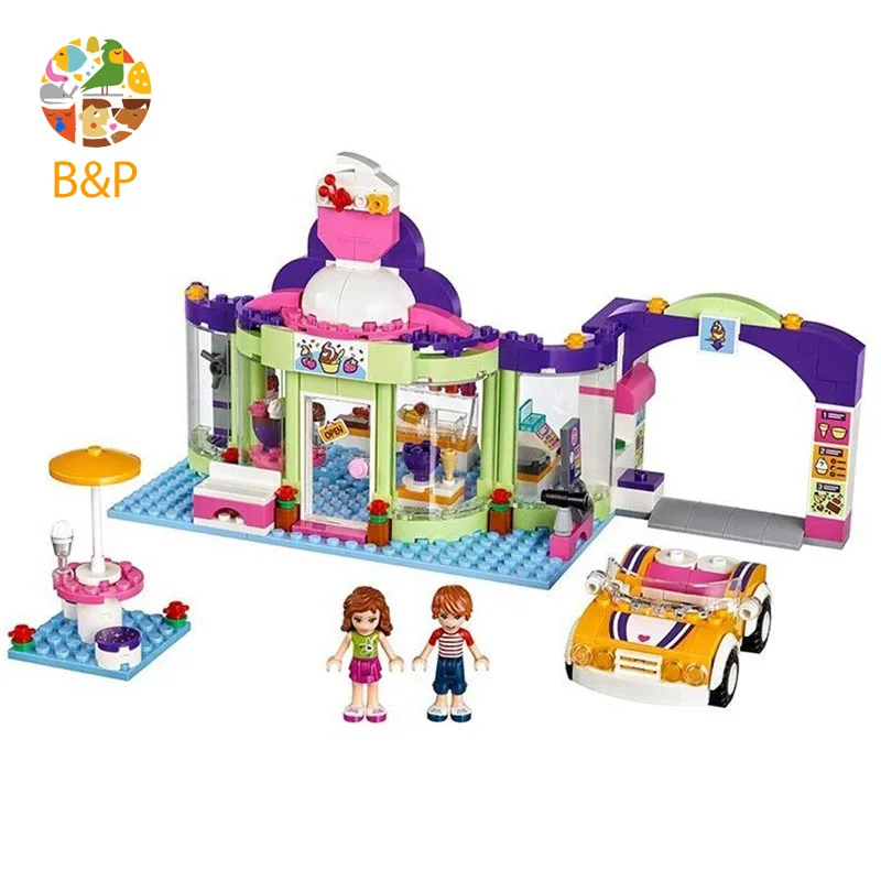 

Heart Lake City dessert station 376 Building Blcok set Brick compatible 10759 Toys for children Gift