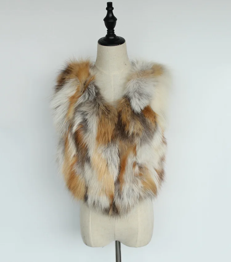 

real fur vest Natural Fur Waistcoat Women Fashion short spring leeveless outwear jacket ladies 100% real fur v collar gilet coat