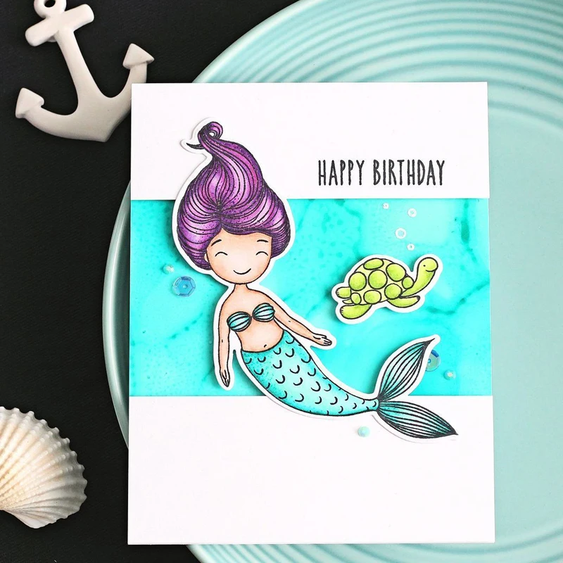

Mermaid Letters Pattern Prints Transparent Clear Silicone Stamp/Seal for DIY scrapbooking/photo album Decor card making Model