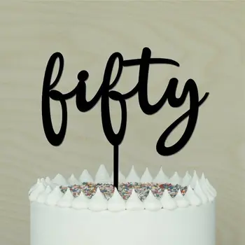 

50 Birthday Cake Topper, Fifty Birthday cake topper forBirthday Party cake decor with free shipping
