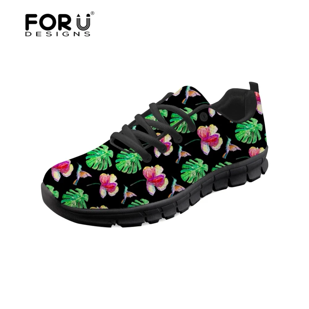 

FORUDESIGNS Plantas Tropicales Casual Brand Woman Flats Shoes Flower Fashion Women Summer Comfortable Shoes Zapatos Mujer 2018