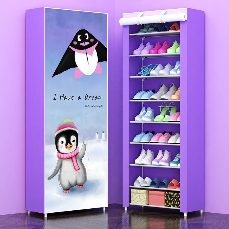 

Modern minimalist cartoon non-woven furniture livingroom decoration store multi-function shoe cabinet closet 10 layers shoe rack