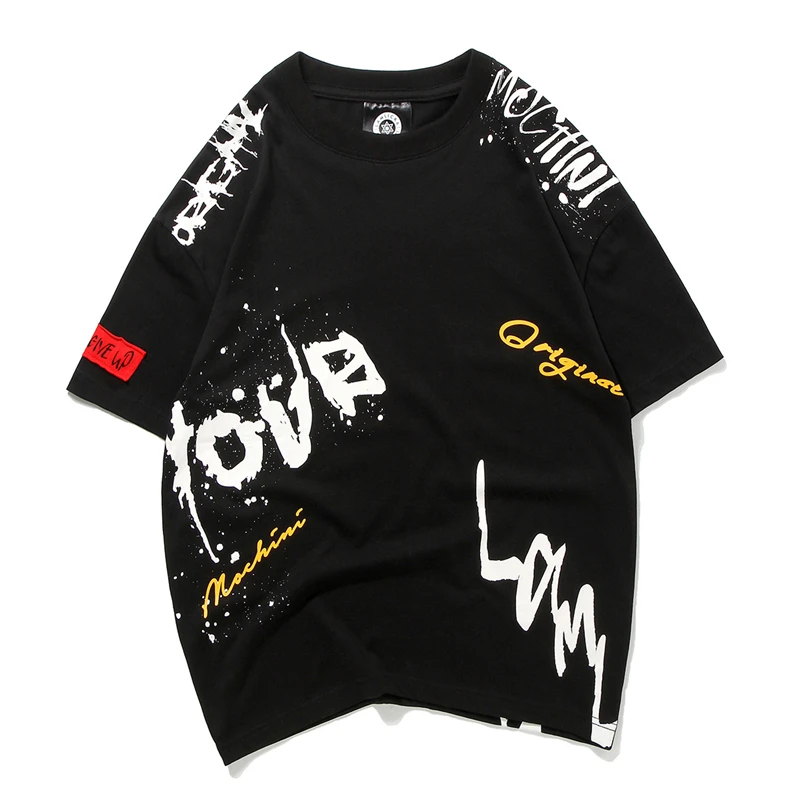 

newest summer style men short sleeve streetwear t shirts fashion printed o neck hip hop top tees LBZ77