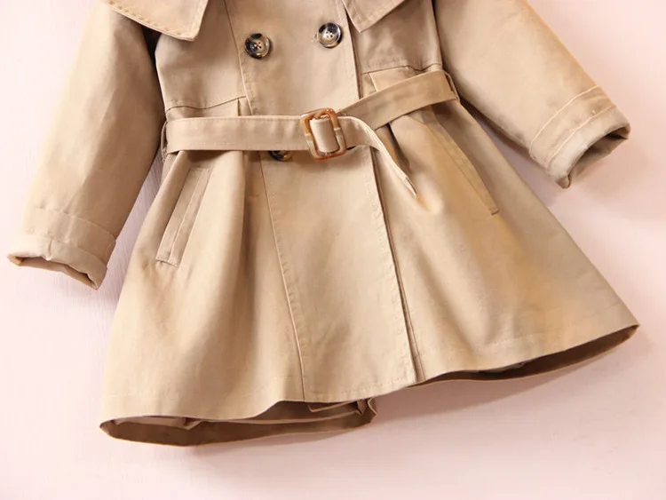 Пальто для маленьких девочек, осеннее пальто для маленьких девочек, модный детский плащ, зимняя куртка с поясом для малышей, верхняя одежда для девочек 1, 2, 4, 5, 6, 8 лет