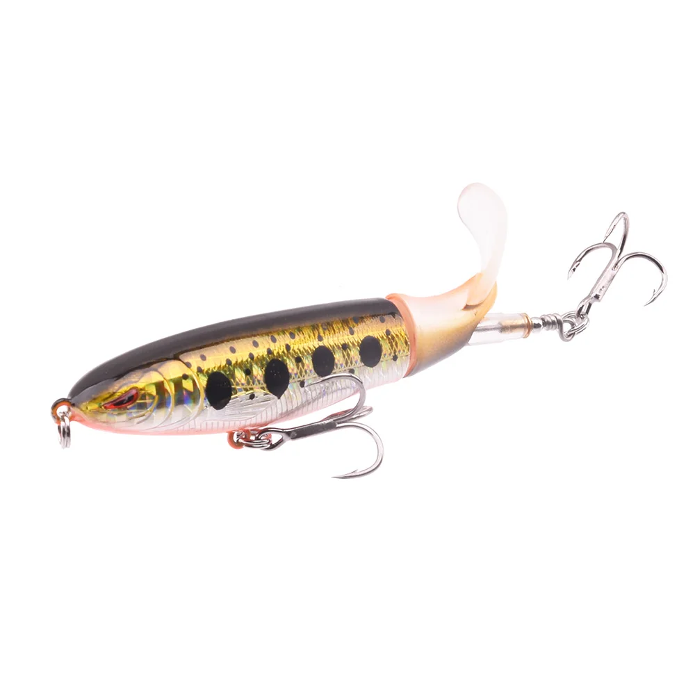 Isca de Pesca Lote Whopper Plopper 100mm 13g Flutuante Popper Lápis Artificial Duro Isca Wobbler Rotação Cauda Pesca Equipamento 3 Pçs - 16 3 pçs lote whopper plopper 100mm 13g