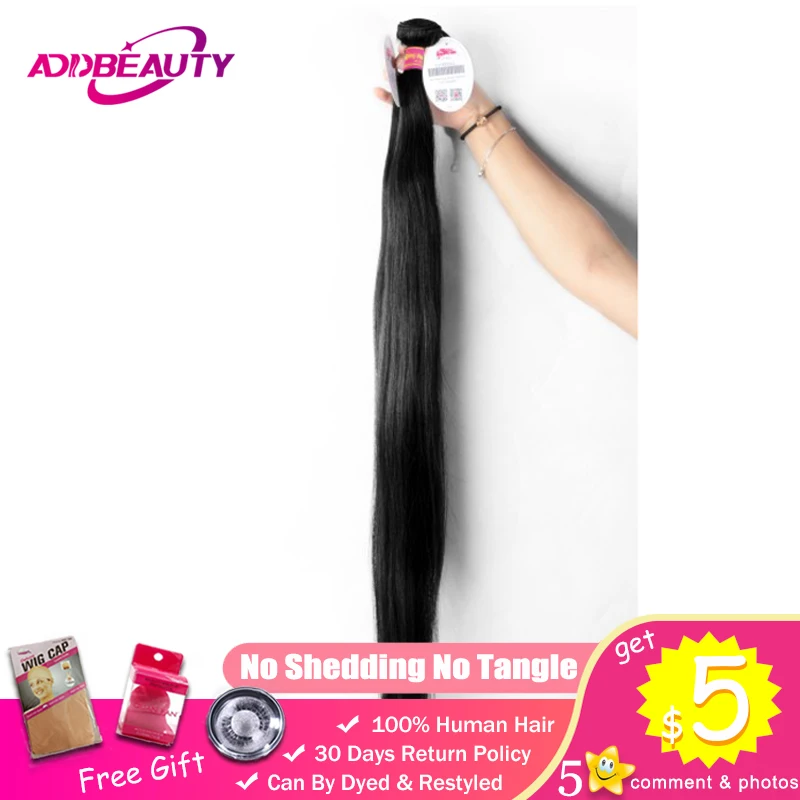 

30 44 Inch Unprocessed Virgin Human Hair Extension Double Drawn Brazilian Weave Bundles Straight Longer Length Natural Color