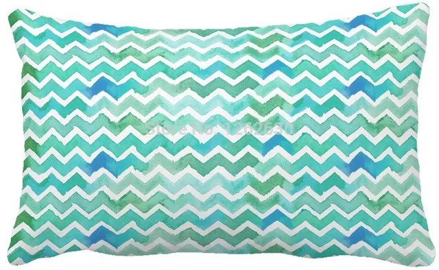 30cmx50cm Green Geometry Watercolor Chevron Print Custom Home Decor 30cmx50cm Green Geometry Watercolor Chevron Print Custom Home Decor Throw Pillow Almofadas Decorate Sofa Chair
