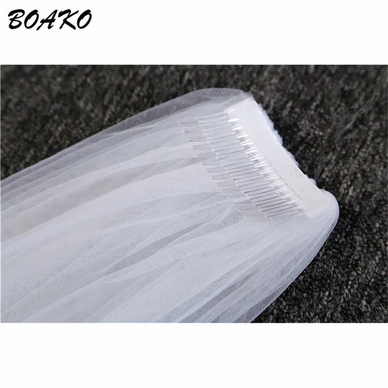 BOAKO 2 Meters White Ivory Cathedral Wedding Veils Long One Layer Bridal Veil with Comb Voile Mariage Cheap Wedding Accessories BOAKO 2 Meters White Ivory Cathedral Wedding Veils Long One Layer Bridal Veil with Comb Voile Mariage Cheap Wedding Accessories
