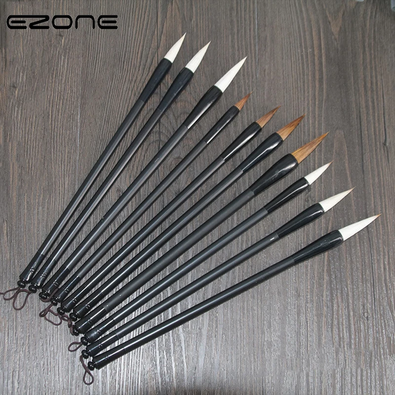 Ezone Chino Woolden Escribir Set De Pinceles De Pintura Caligrafia