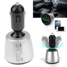 25W 5V5A 2 Port Dual USB Car Charger with LED Voltage volmeter Display and Temperature LED Display for all mobile phones tablet