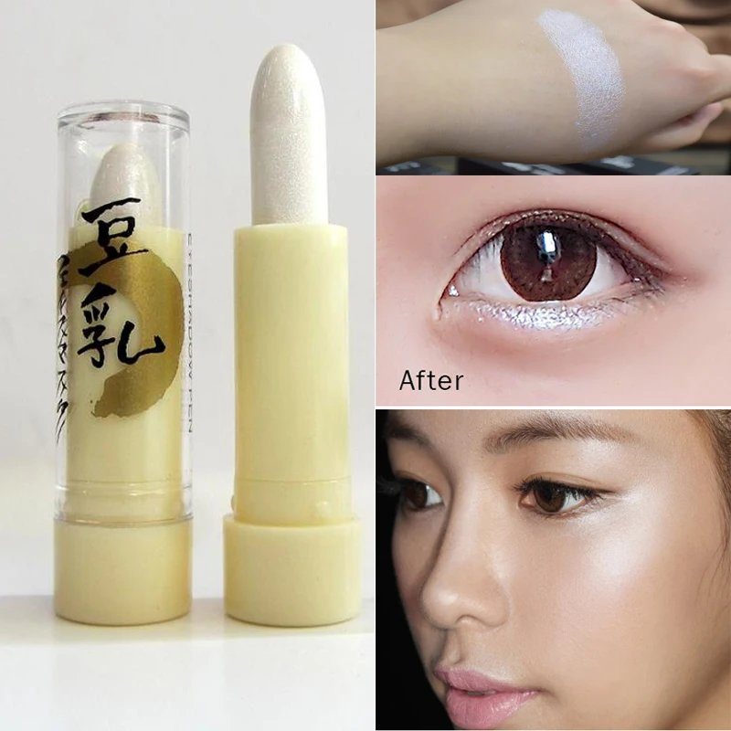 Brand Face Makeup Shimmer White Powder Creamy Highlighter Stick Long Lasting Waterproof Brighten Bronzer Contour Eyeshadow Pen