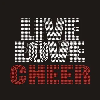 

BlingQueen 25PCS/LOT Korean Rhinestone Transfers Live Love Cheer Design
