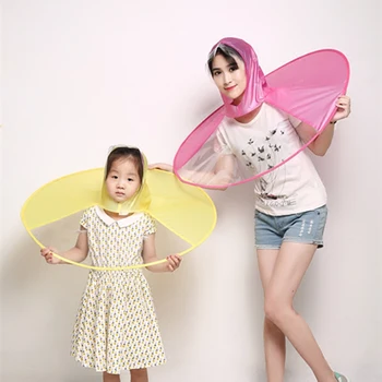 

1pcFolding Portable UFO Cap Transparent Umbrella Creative Personality Fishing Golf Rain Umbrella Cover Outdoor for Kids Adult