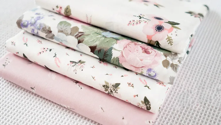 

4pcs / lots 40 * 50CM Flower Patchwork Cotton Fabric Fat Quaters Tilda Cloth Quilting Patchwork Fabrics For Sewing Doll Cloth 1