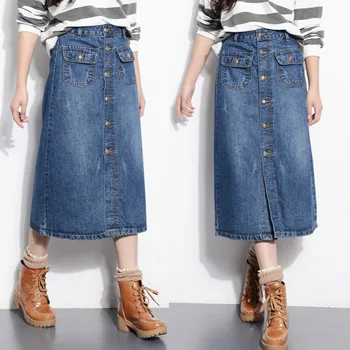 

Summer Skirts Womens High Waist Skirts PocketFat MM Denim/jeans Skirt Women Long Skirt Summer Plus Size 9XL Womens Skirts Female